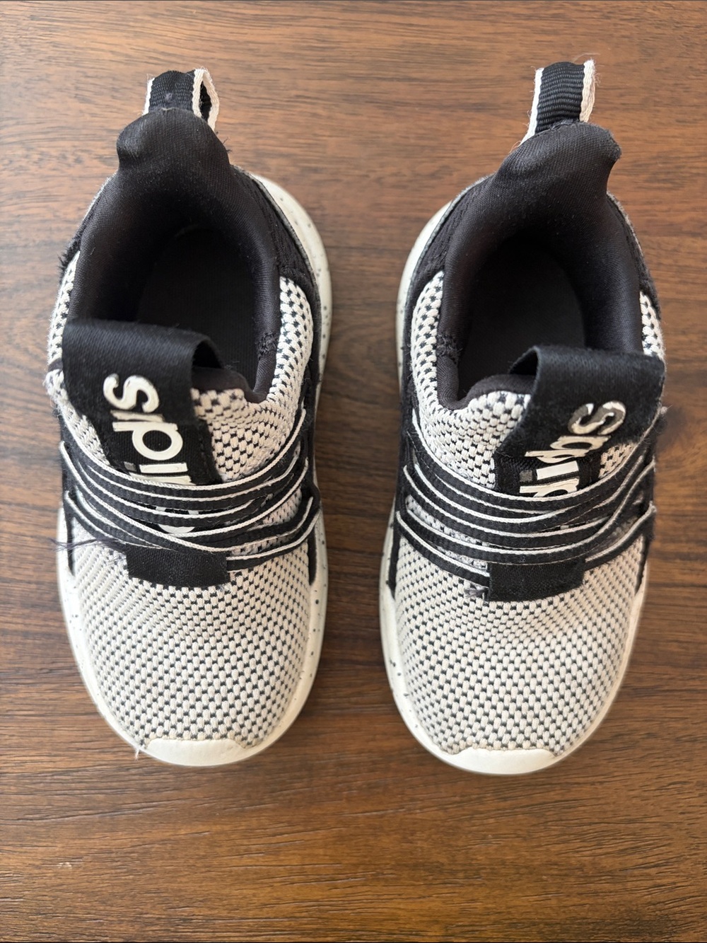 Toddler Adidas Slip-On Sneakers in Black and White